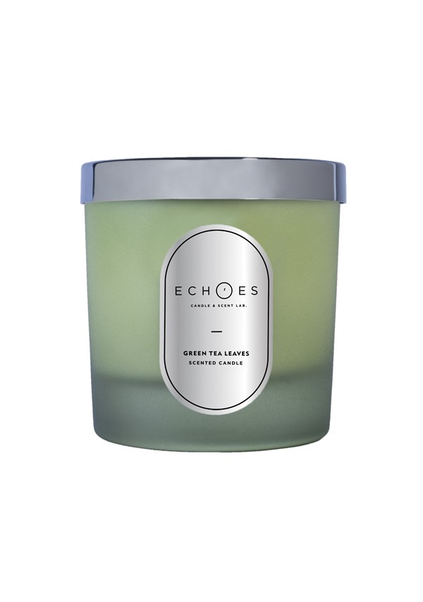 Echoes Lab - Green Tea Leaves Kokulu Ahşap Fitilli Doğal Mum - Yeşil
