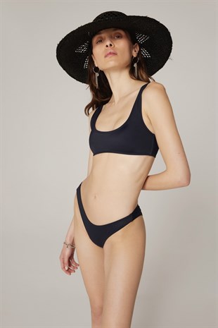 Haracci - Sierra Bra Görünümlü Sportif Derin Koyu Lacivert Bikini Set