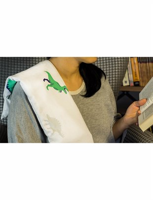 Kayigo Warmy Ilık Sarılma
 Yastığı - Dino - Beyaz-Yeşil